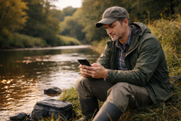 Wedkarz z telefonem